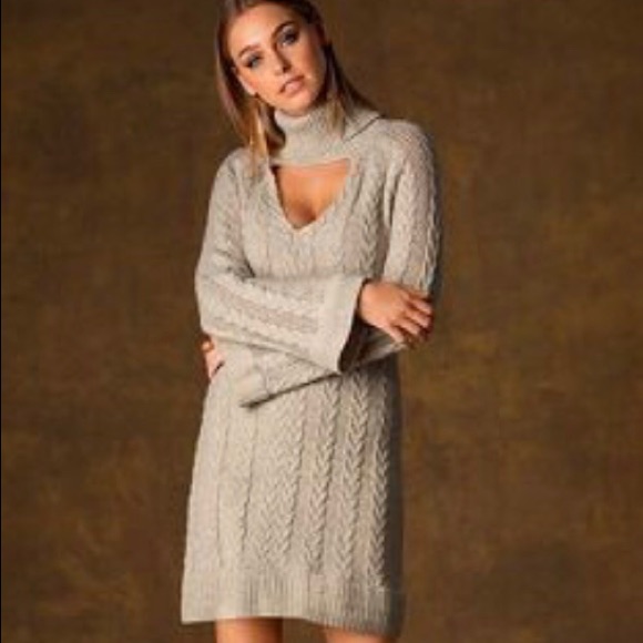Bp Cable Keyhole Sweater Dress
